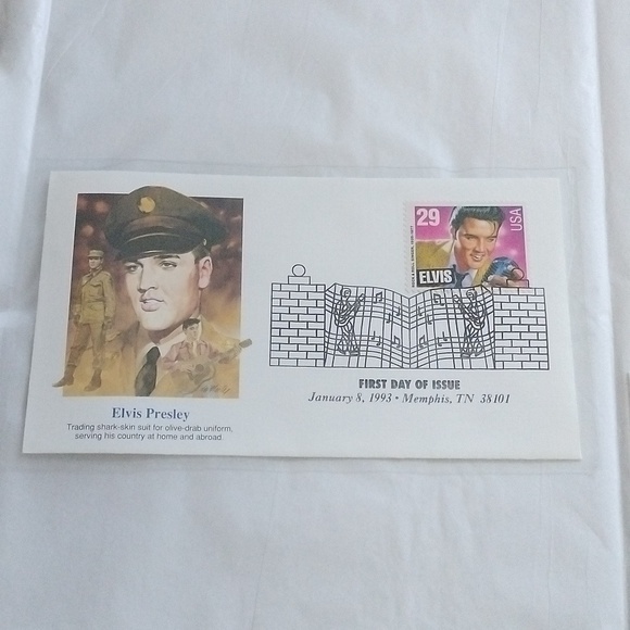 Postal Stamps "Elvis Presley" First Day of Issue, Set of 6 + Framed Print 1993 - Picture 4 of 11
